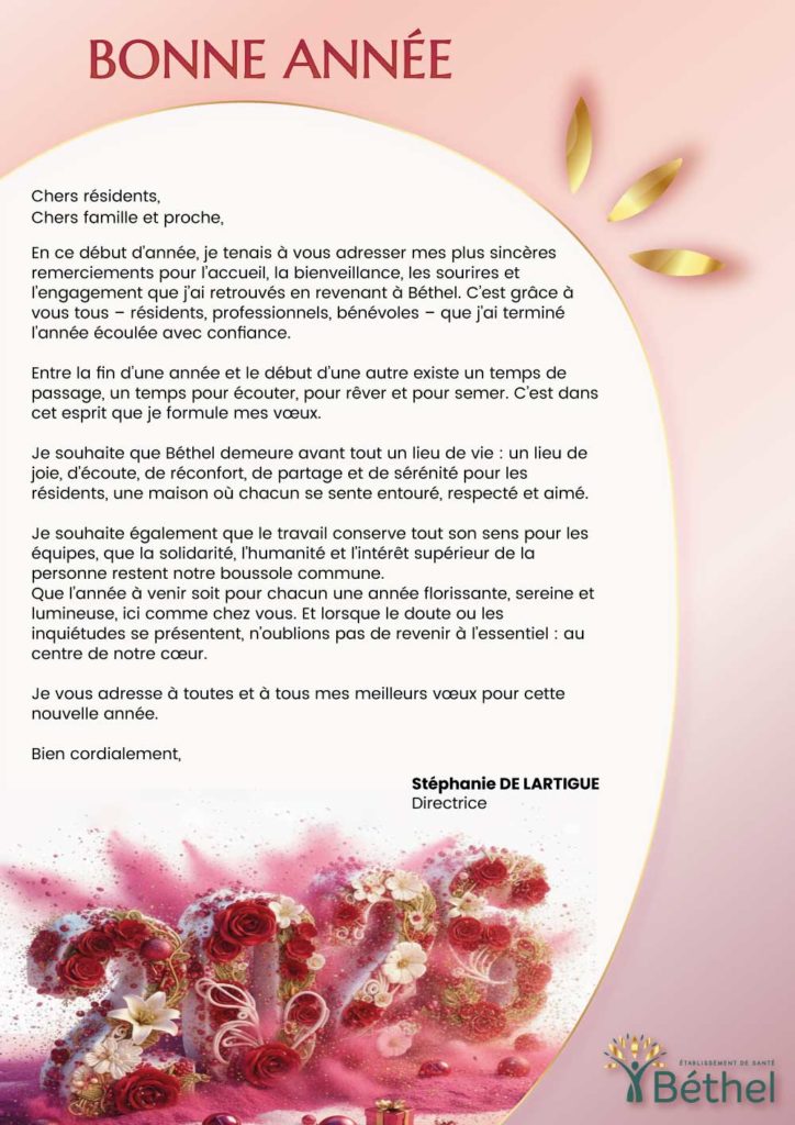 Les vœux de la direction